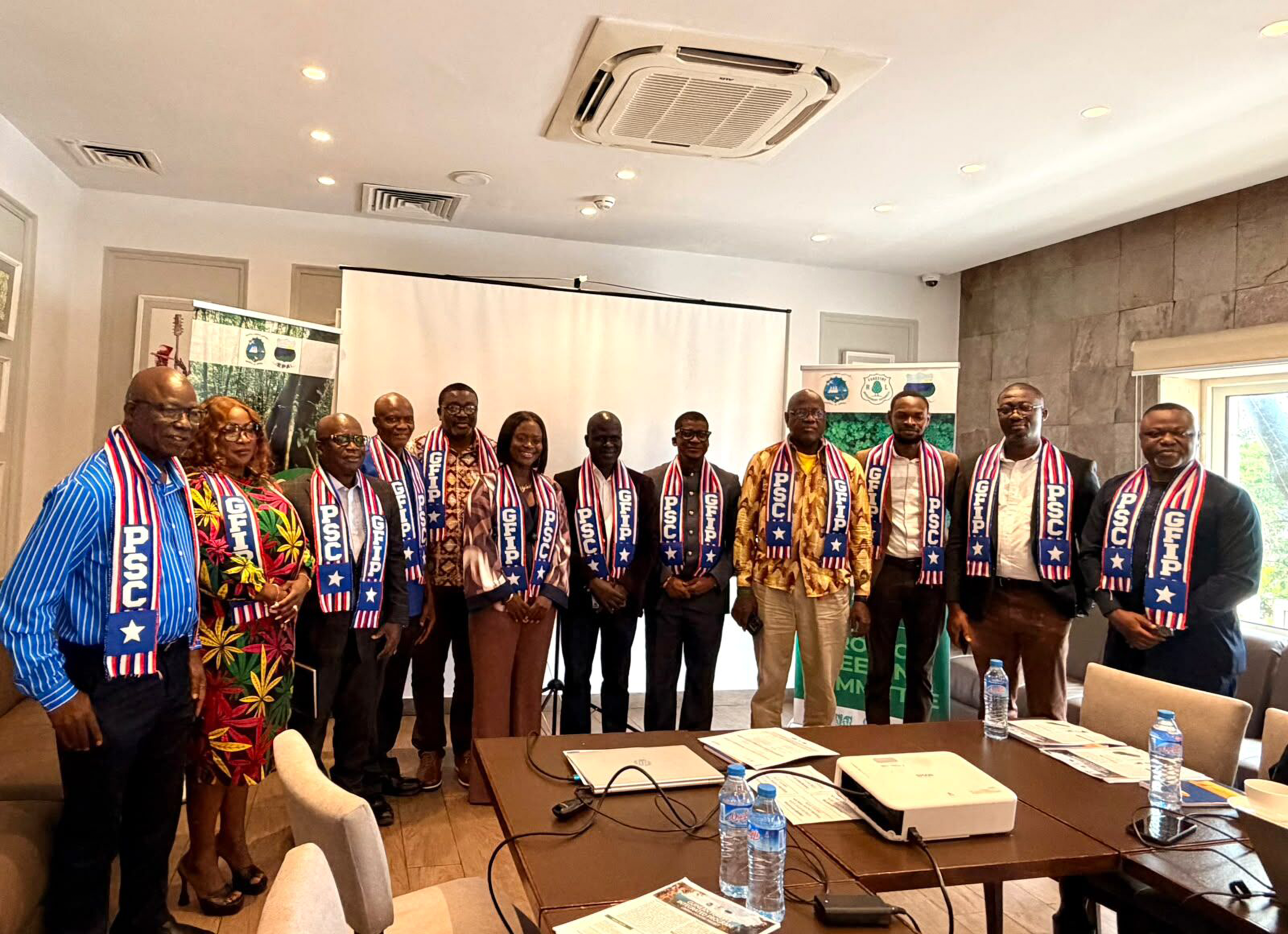 Liberia country project PSC members lined up for photo.